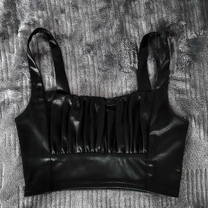 Silk ribbed crop top